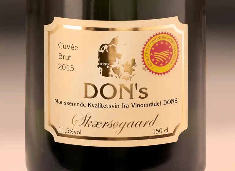 Billede af vinetikette.